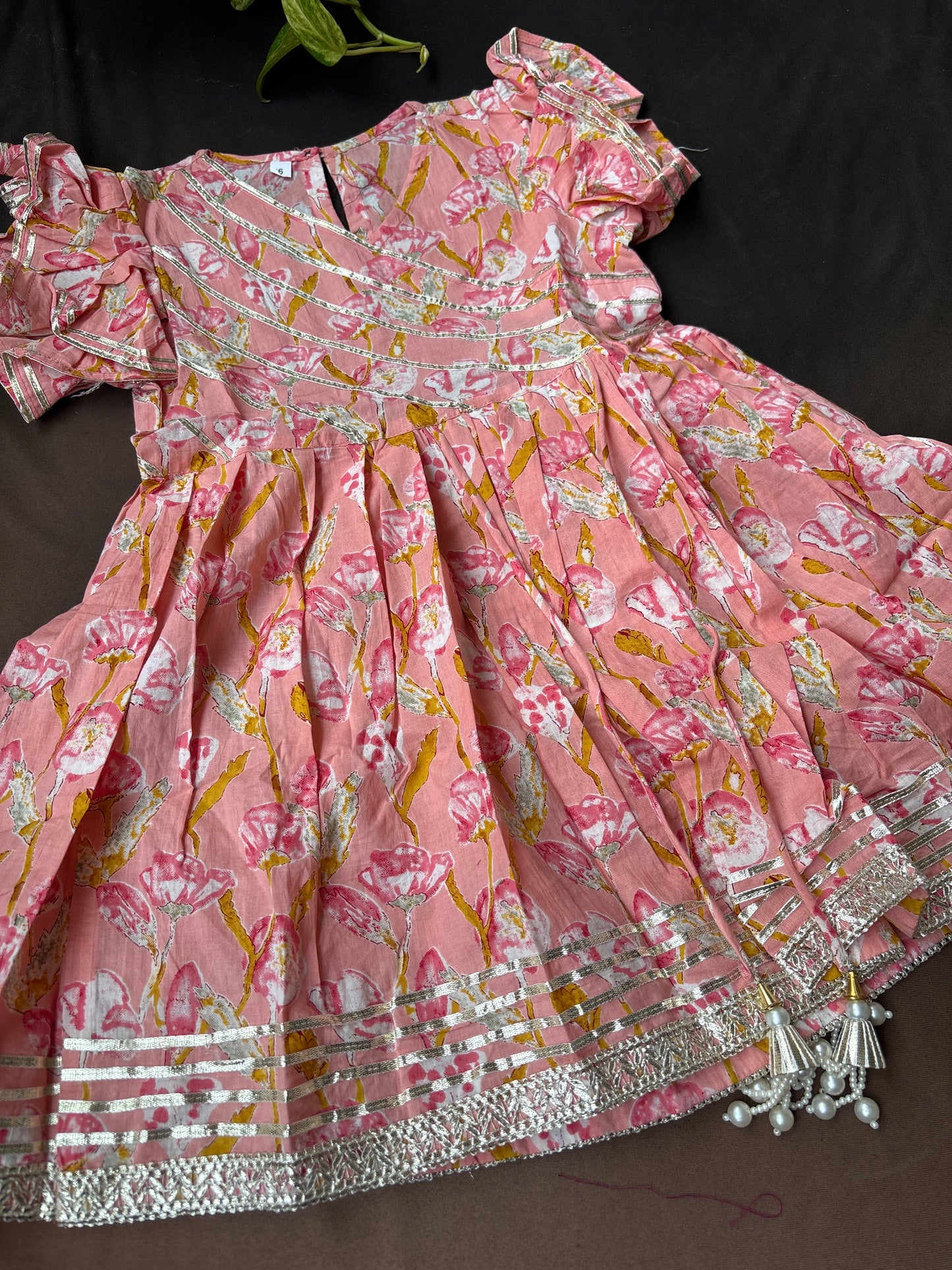 Peach Patang Sharara set