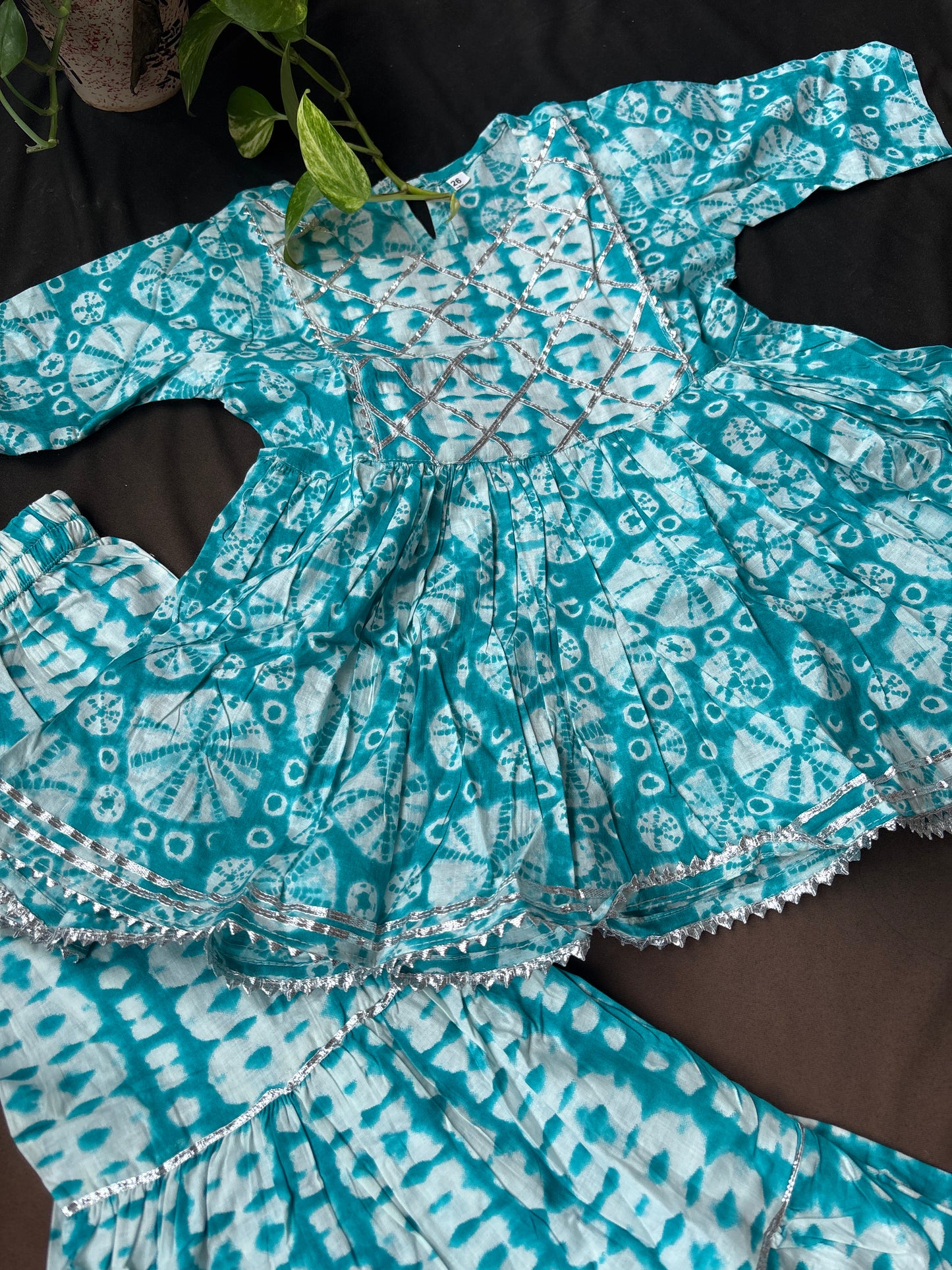 Tara Turquoise Sharara Set