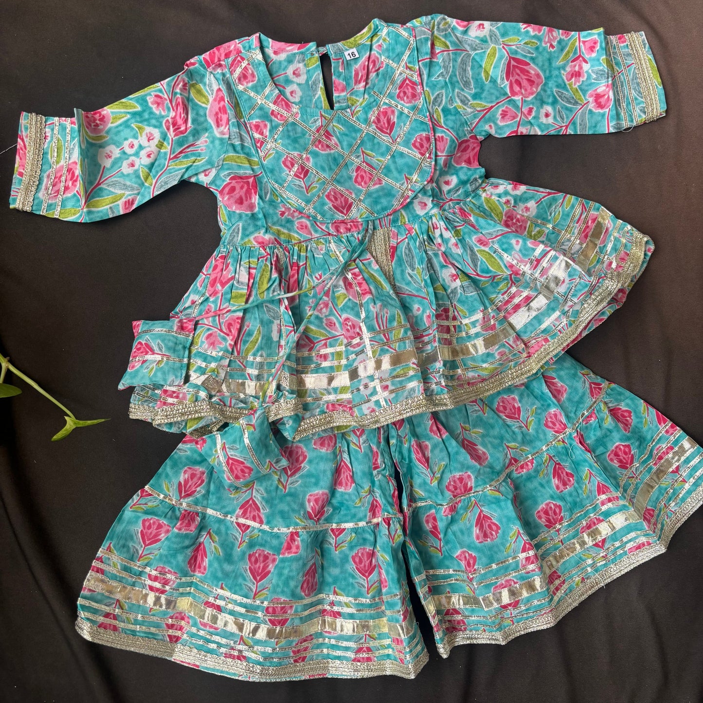 Neela Phool Sharara Set