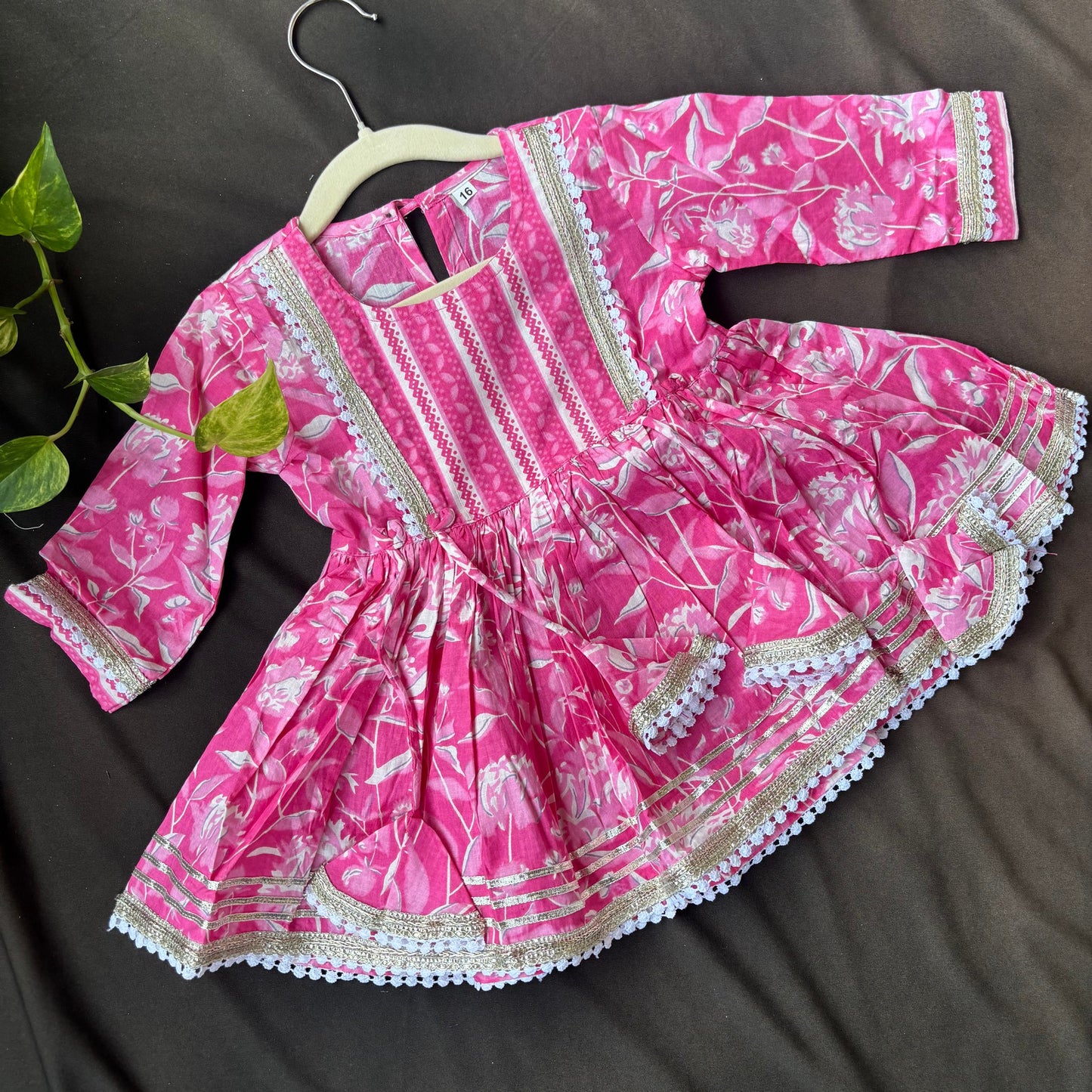 Gulabi Gota Kurti Sharara Set