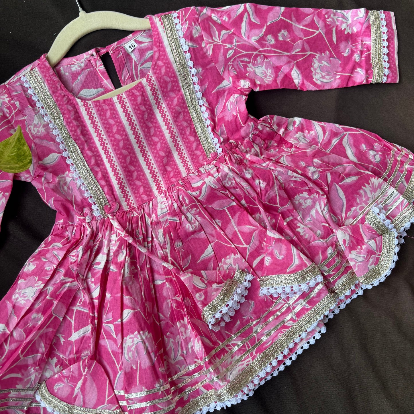 Gulabi Gota Kurti Sharara Set
