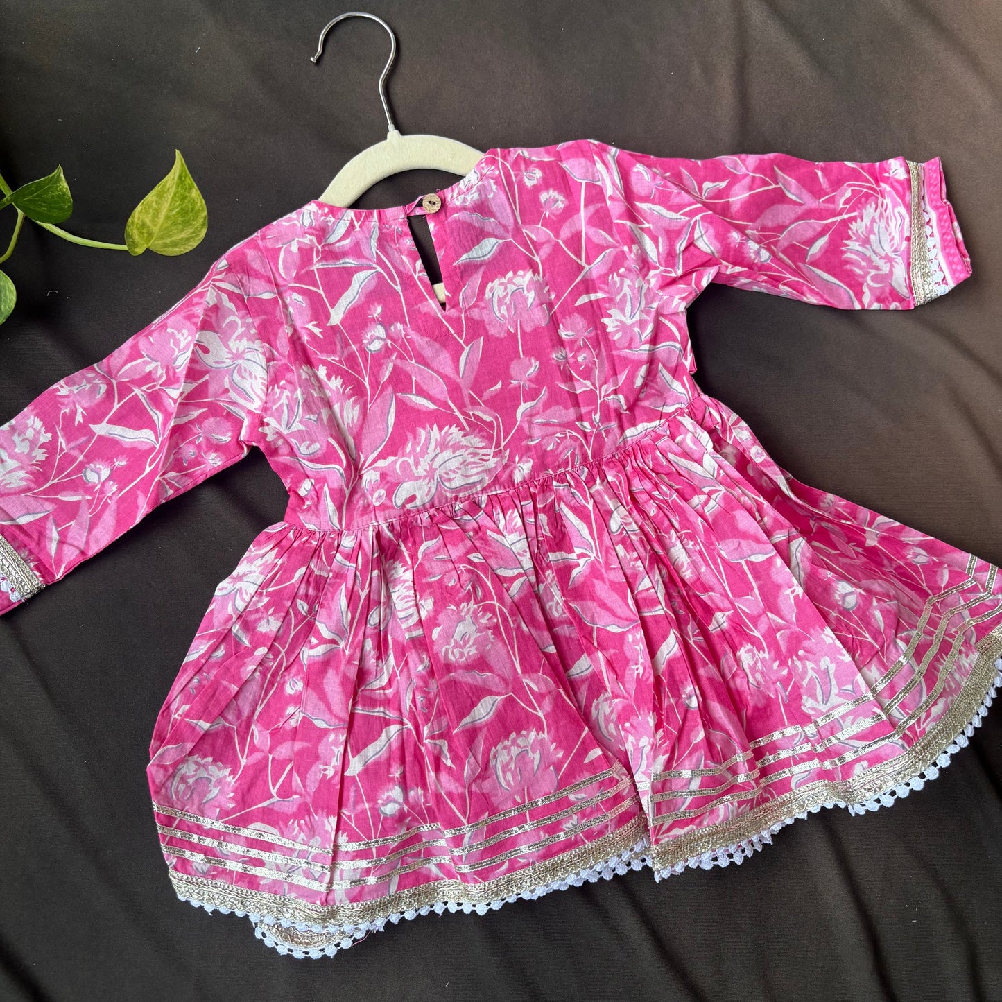 Gulabi Gota Kurti Sharara Set