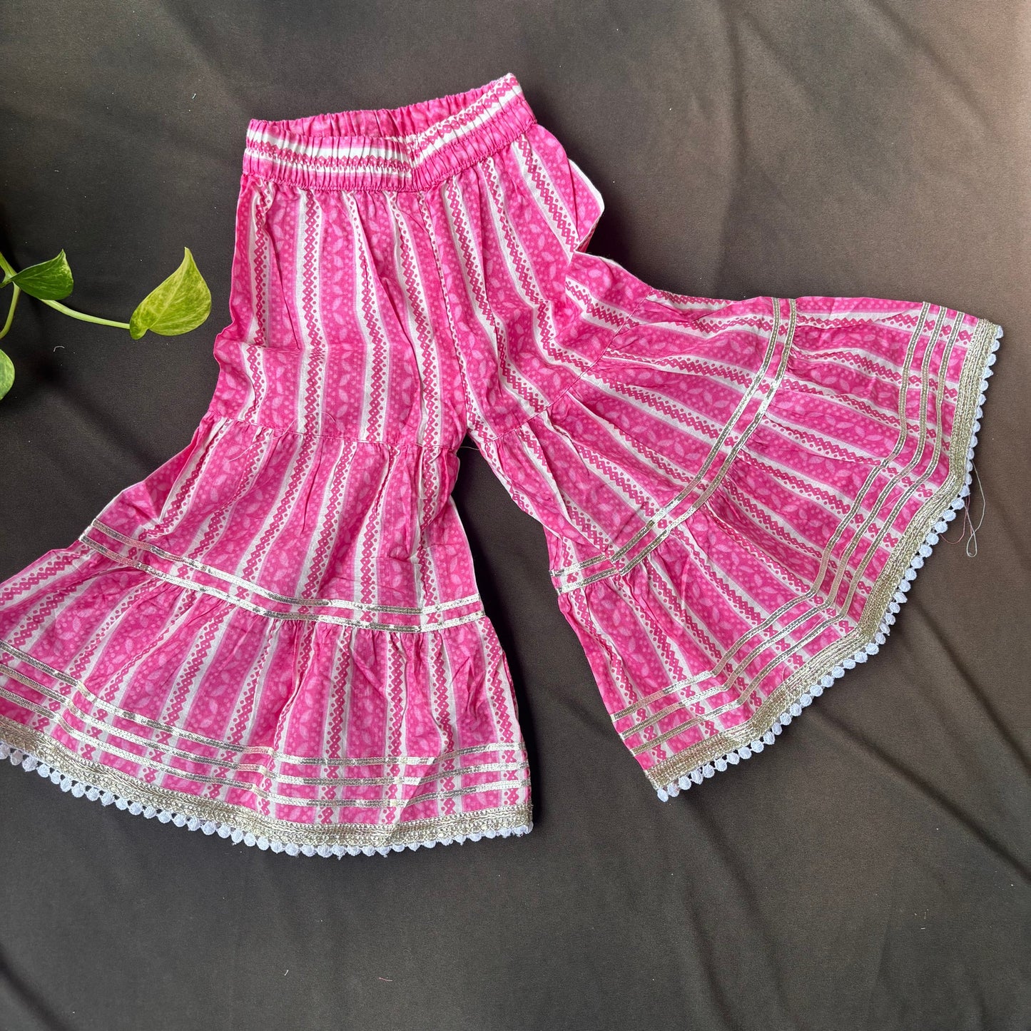 Gulabi Gota Kurti Sharara Set