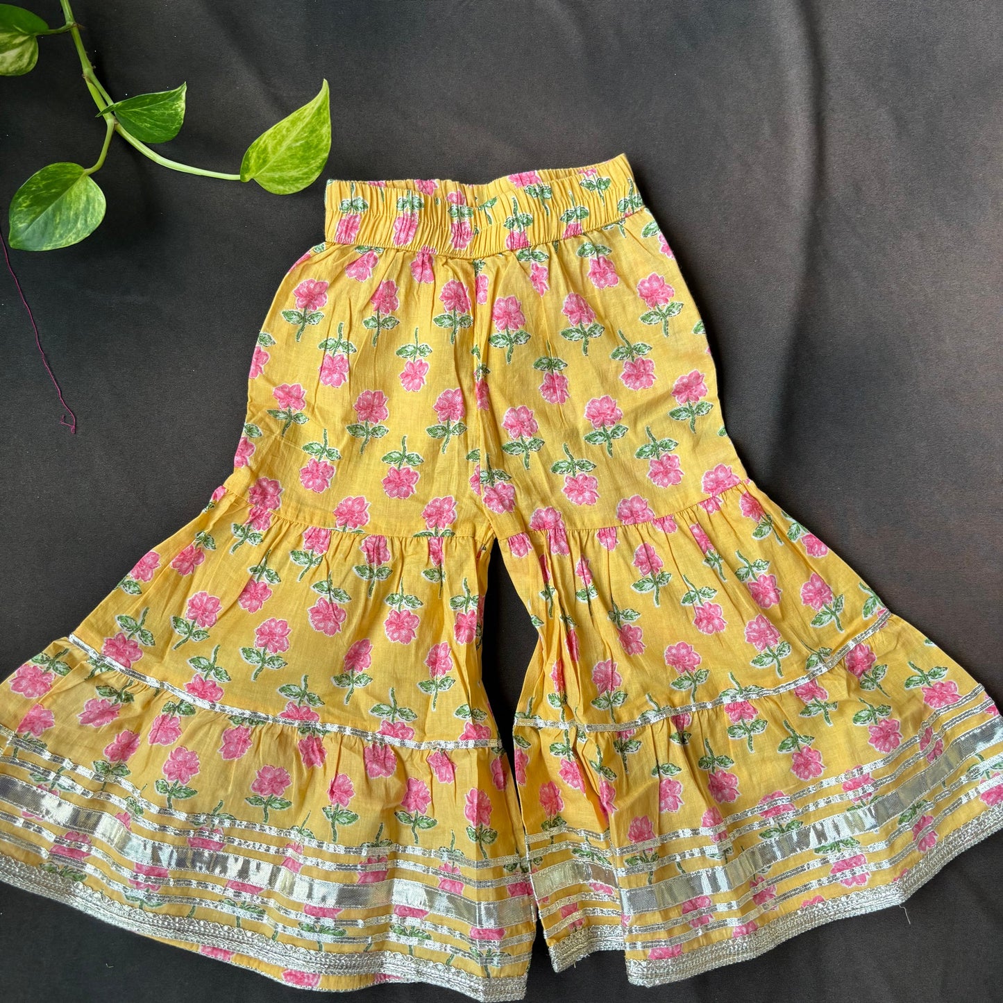 Gulbahaar Yellow Gota Sharara Set