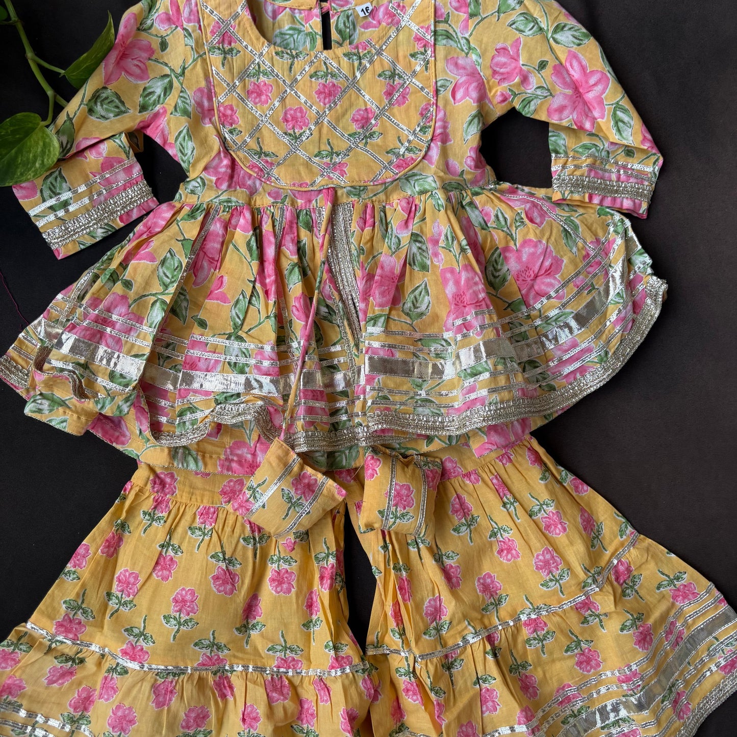 Gulbahaar Yellow Gota Sharara Set