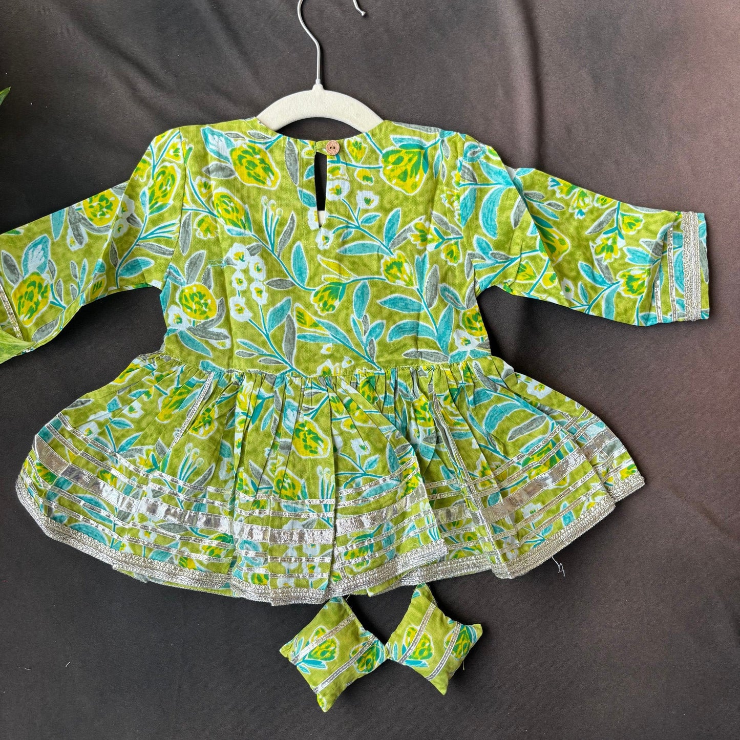 Pari Patta Green Gota Sharara Set