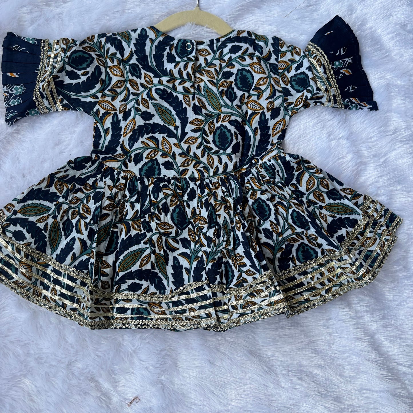 Noor Navy Floral Kurta Sharara Set
