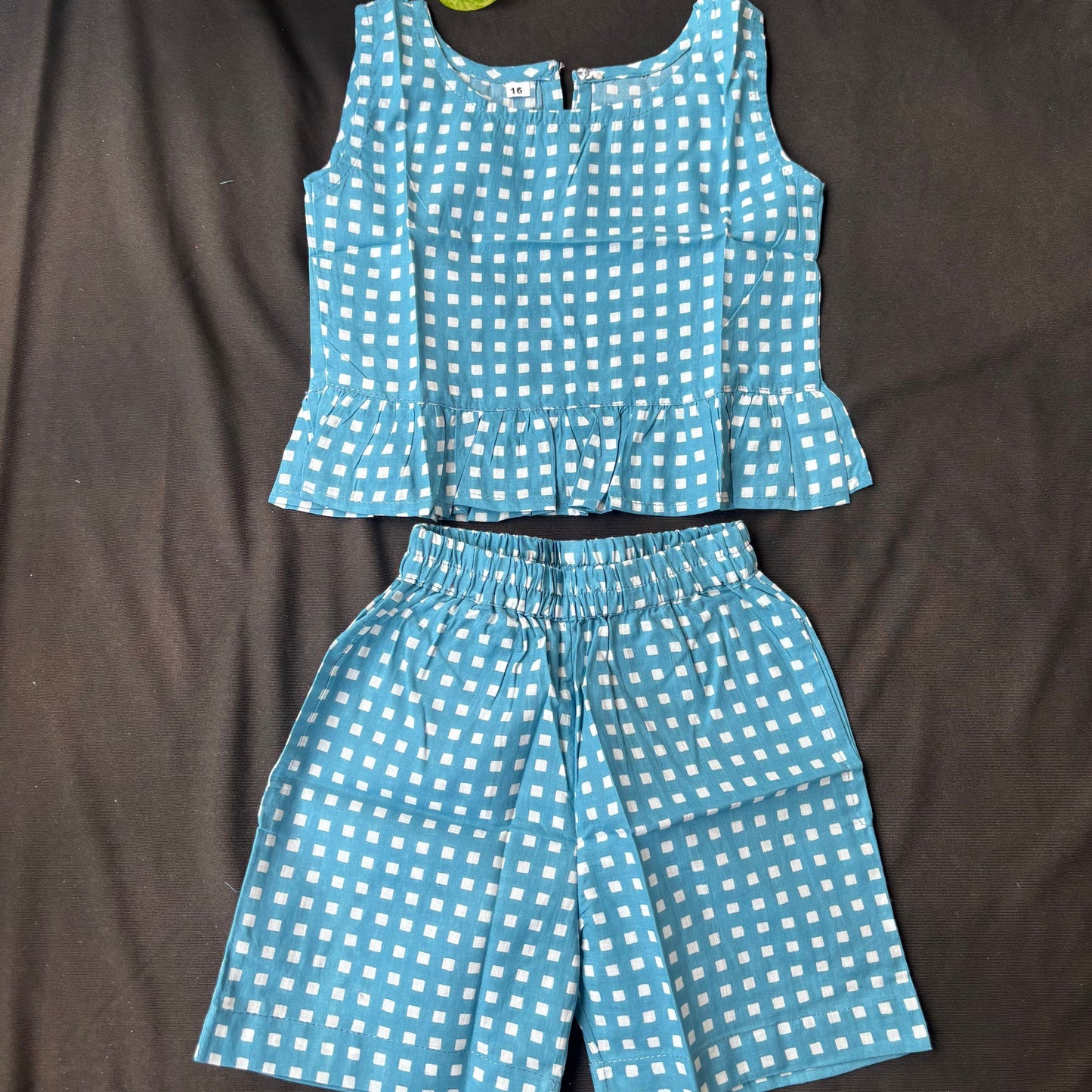 Blue Checks Shorts Co-Ord Set