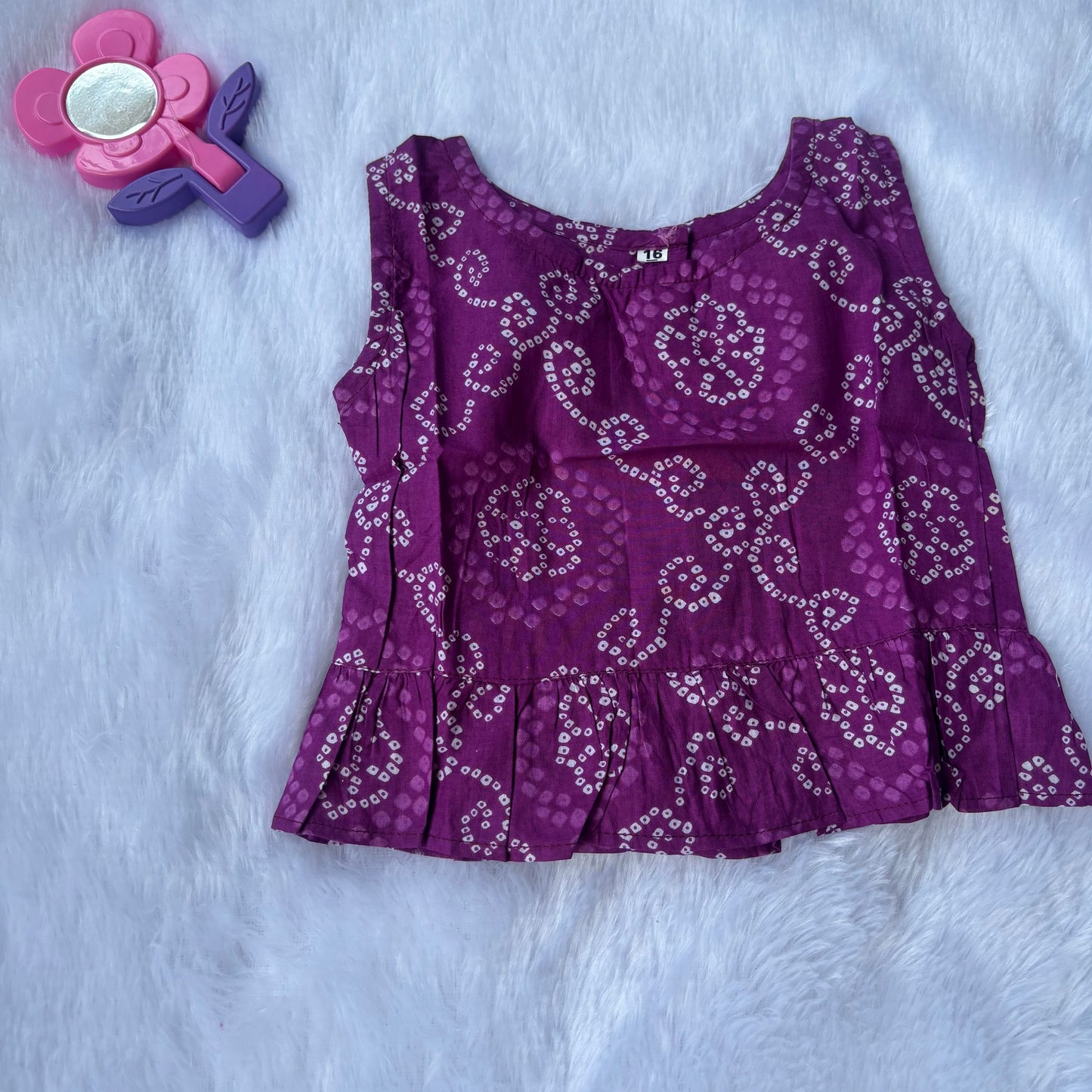 Purple Bandhani Shorts Co- ord Sets
