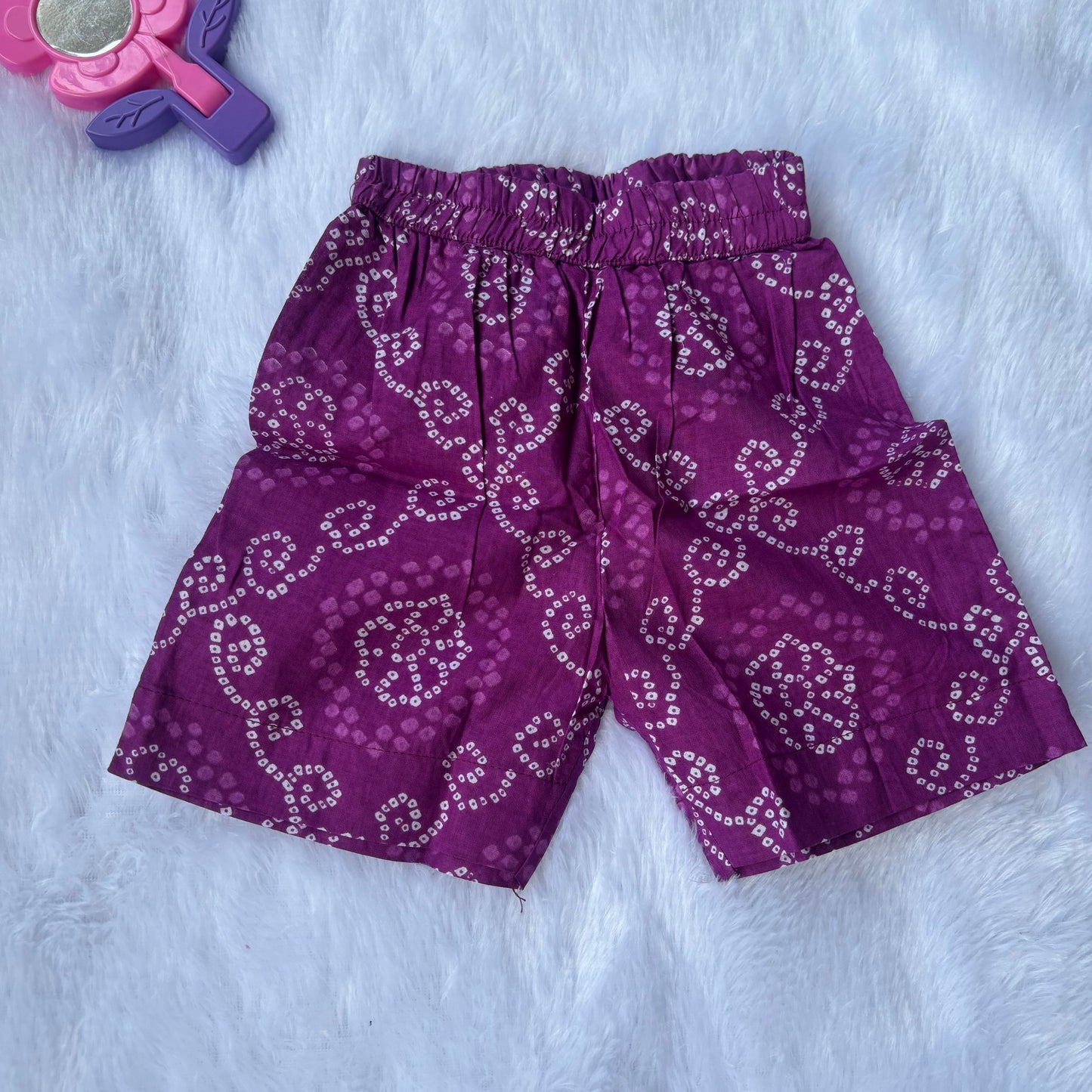 Purple Bandhani Shorts Co- ord Sets