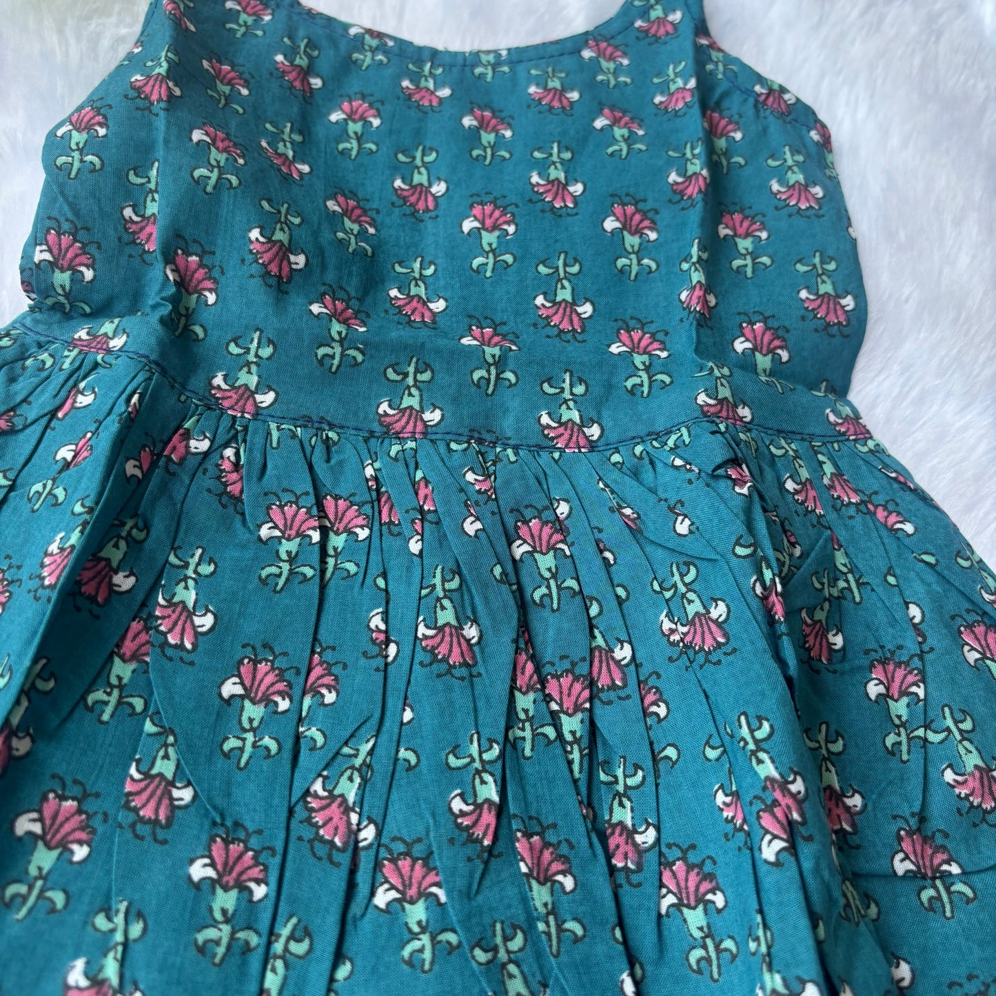 Teal Blossom Charm Frock