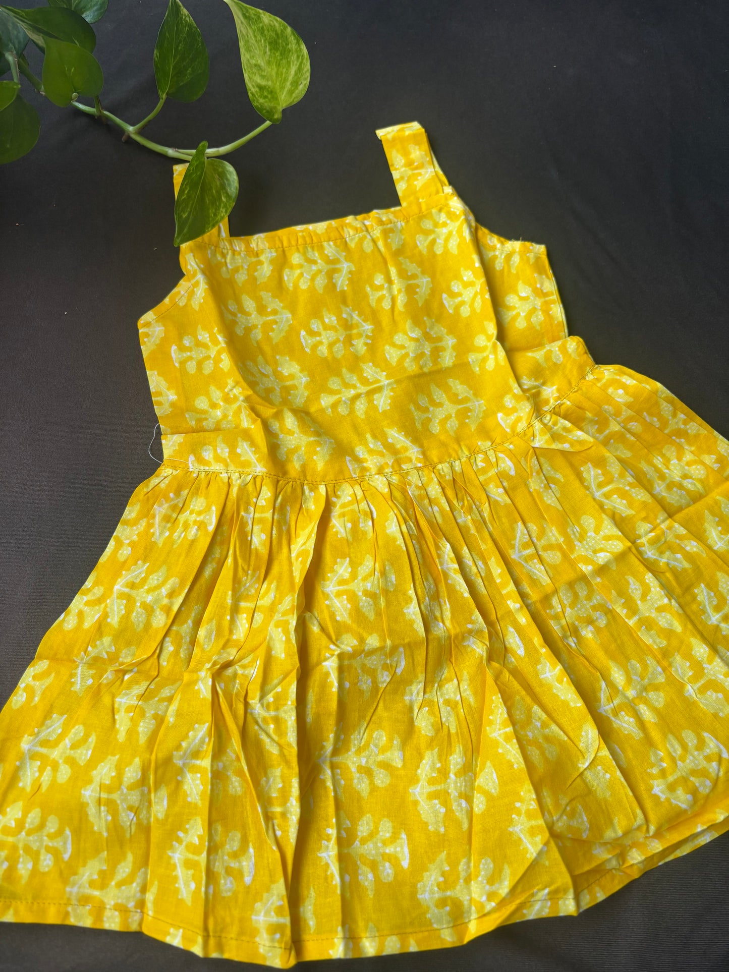 Mustard Leaf Whirl Frock