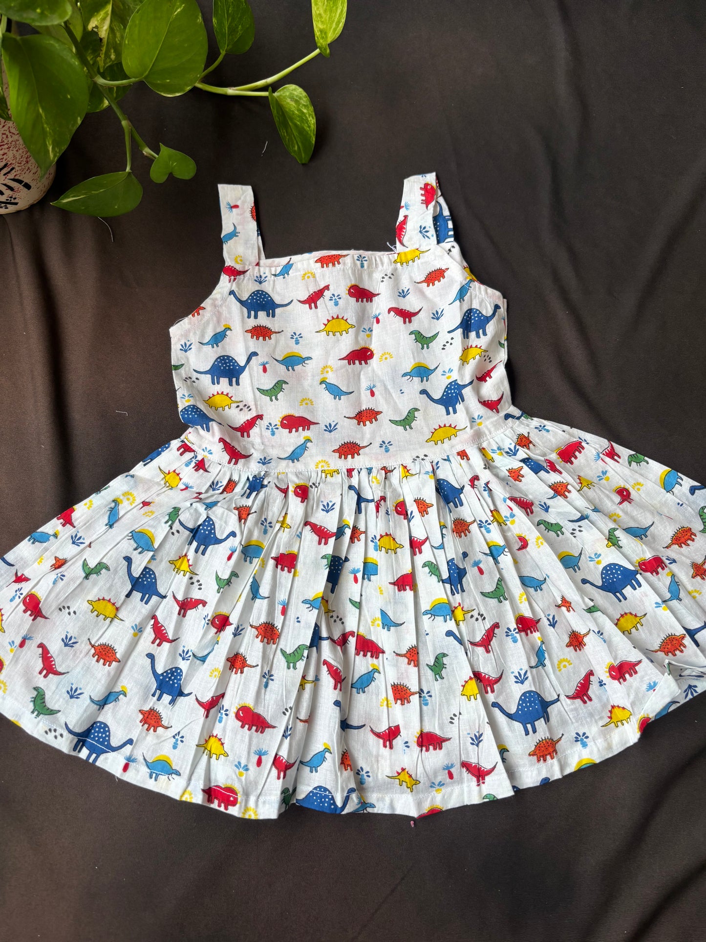Dino Land Cotton Frock