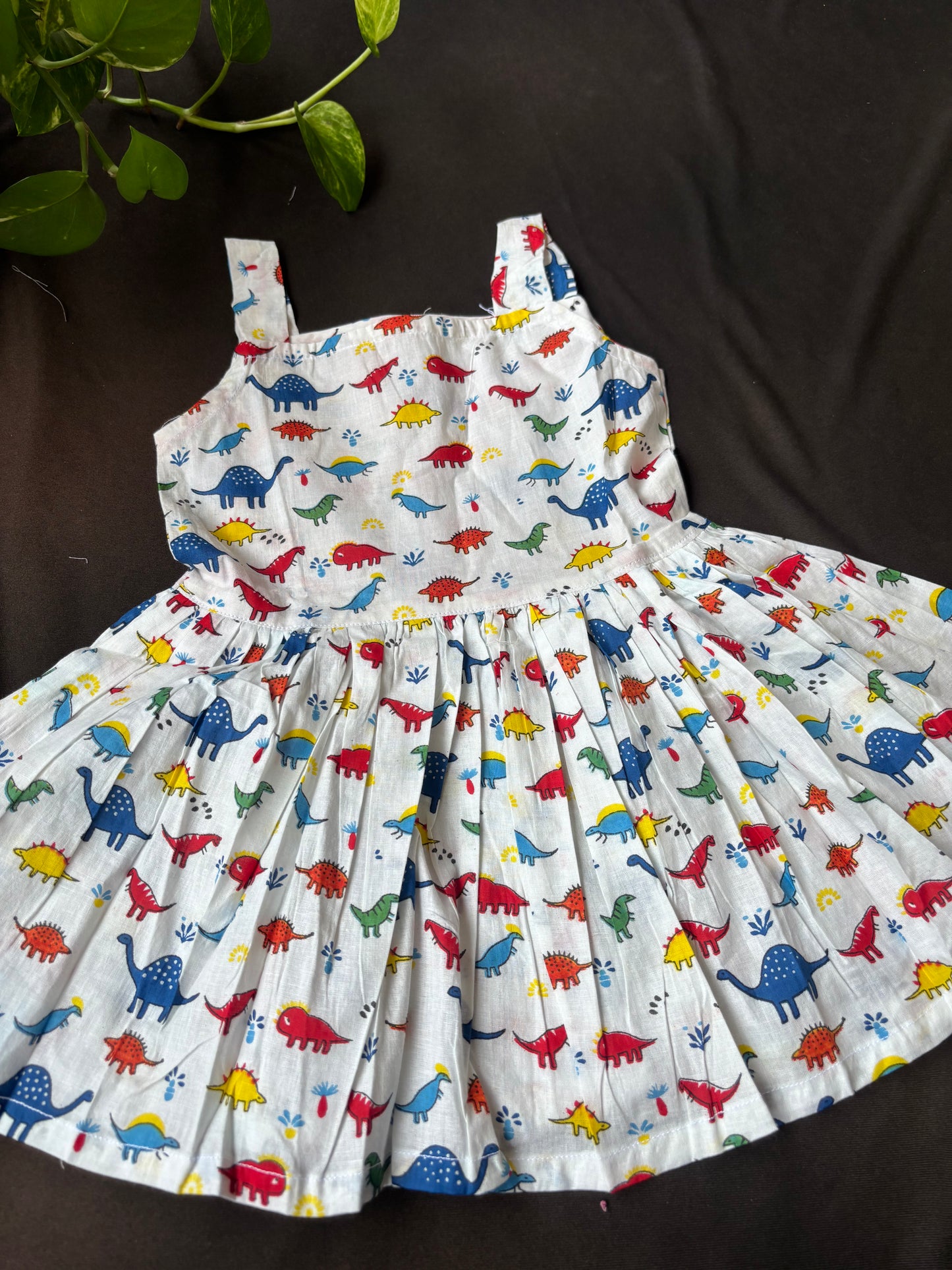 Dino Land Cotton Frock