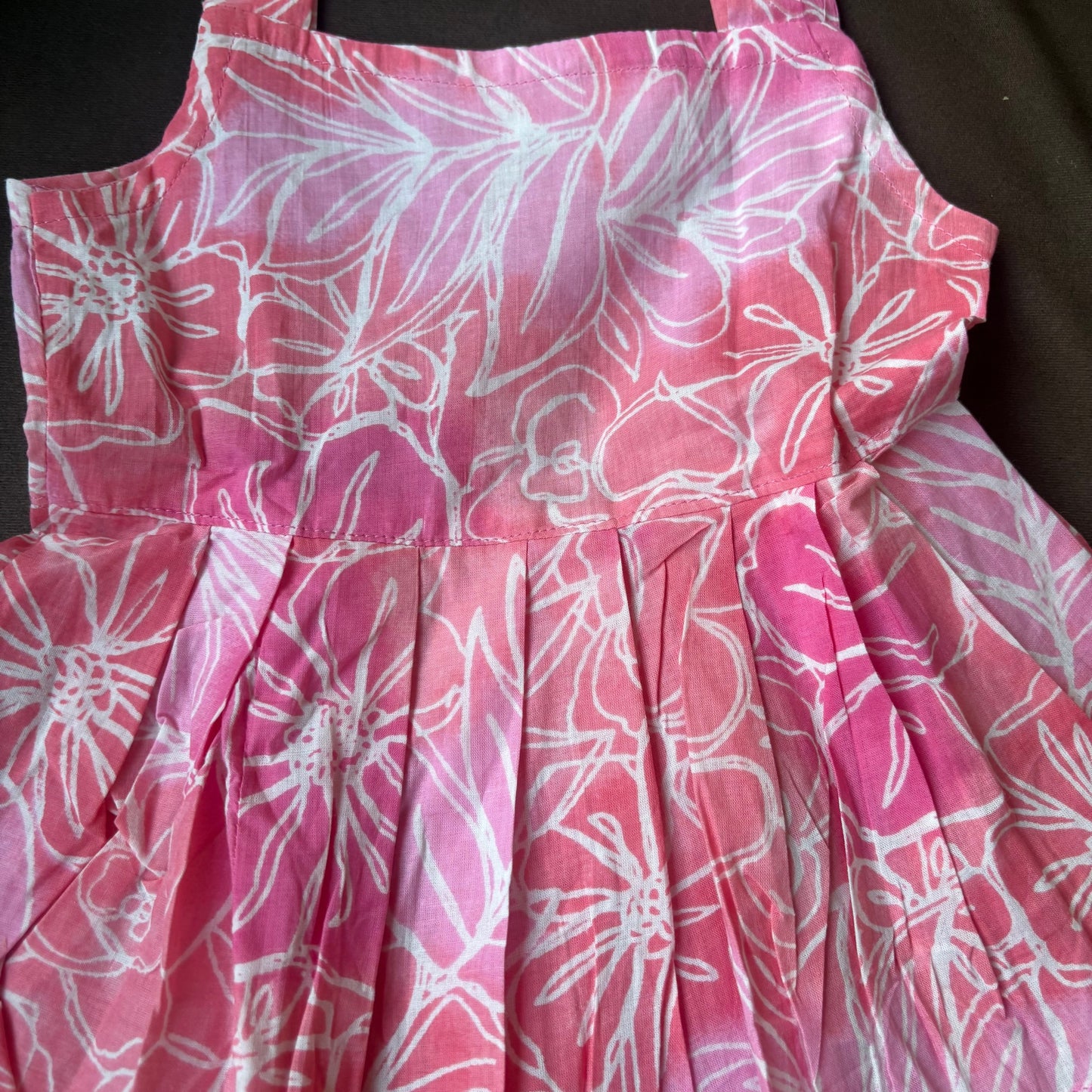 Pink Petal Sketch Cotton Frock