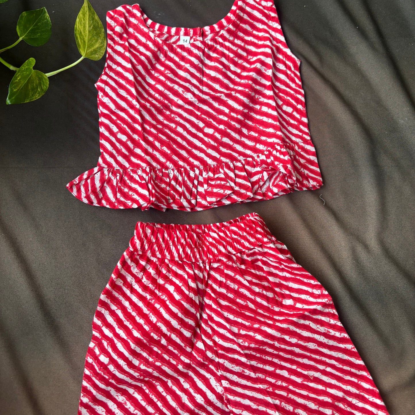 Cherry Stripe Delight Shorts Co-ord Set
