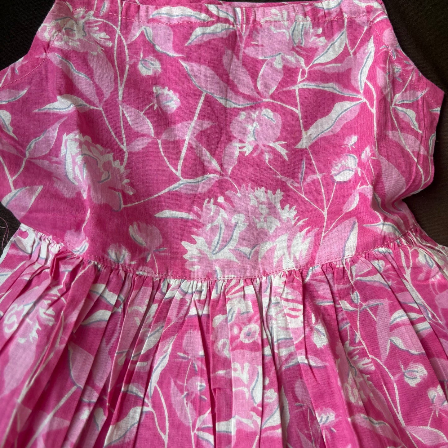 Rosy Vine Print Cotton Frock