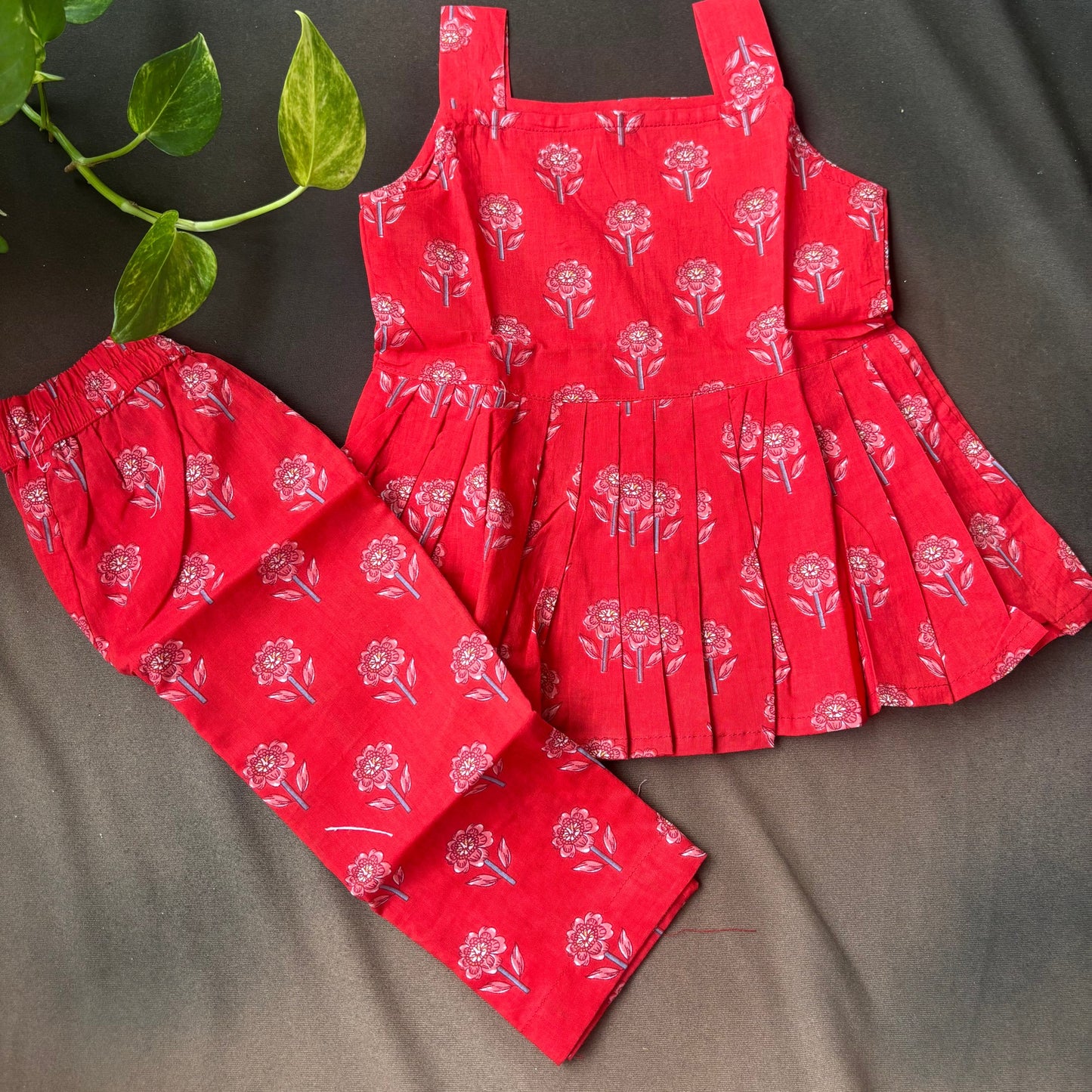 Red Bloom Co-ord Set