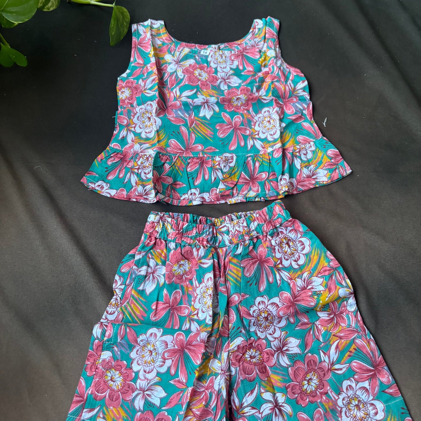 Teal Floral Shorts Co-ord Set
