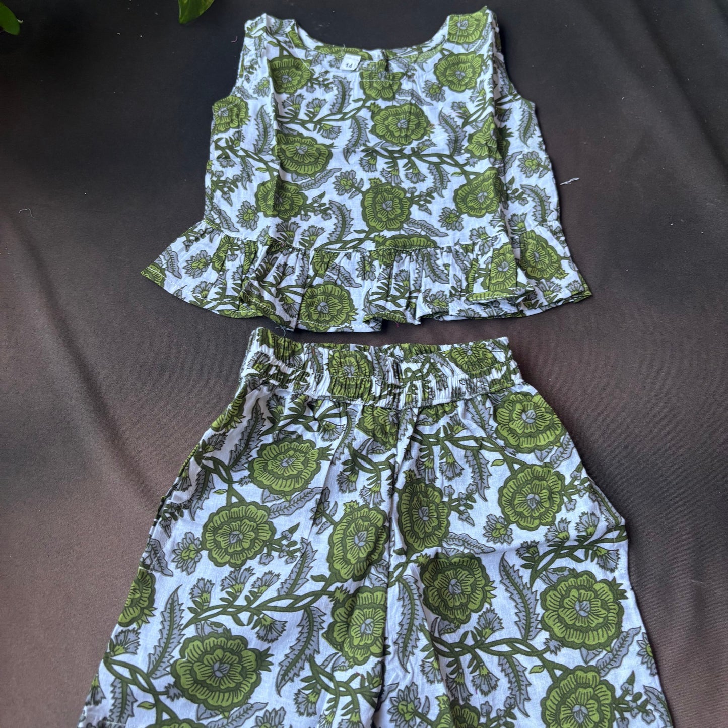 Blue Petal Handblock Shorts Co-ord Set