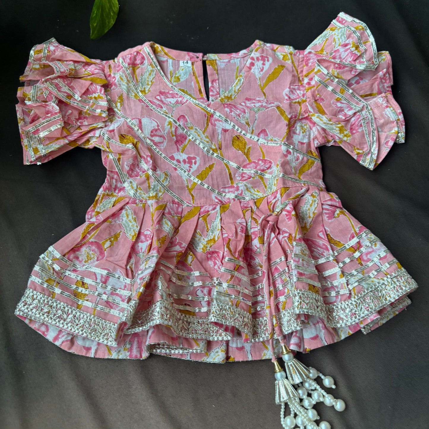 Blush Pink Gota Patti Sharara Set