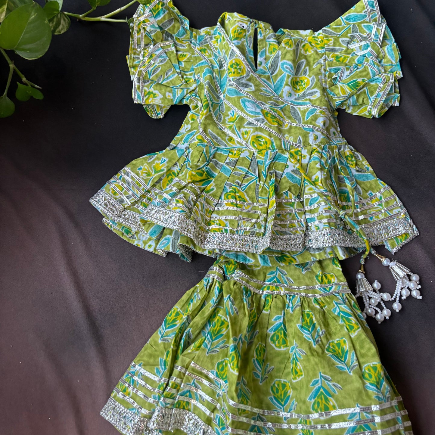 Leafy Bloom Gota Sharara Set