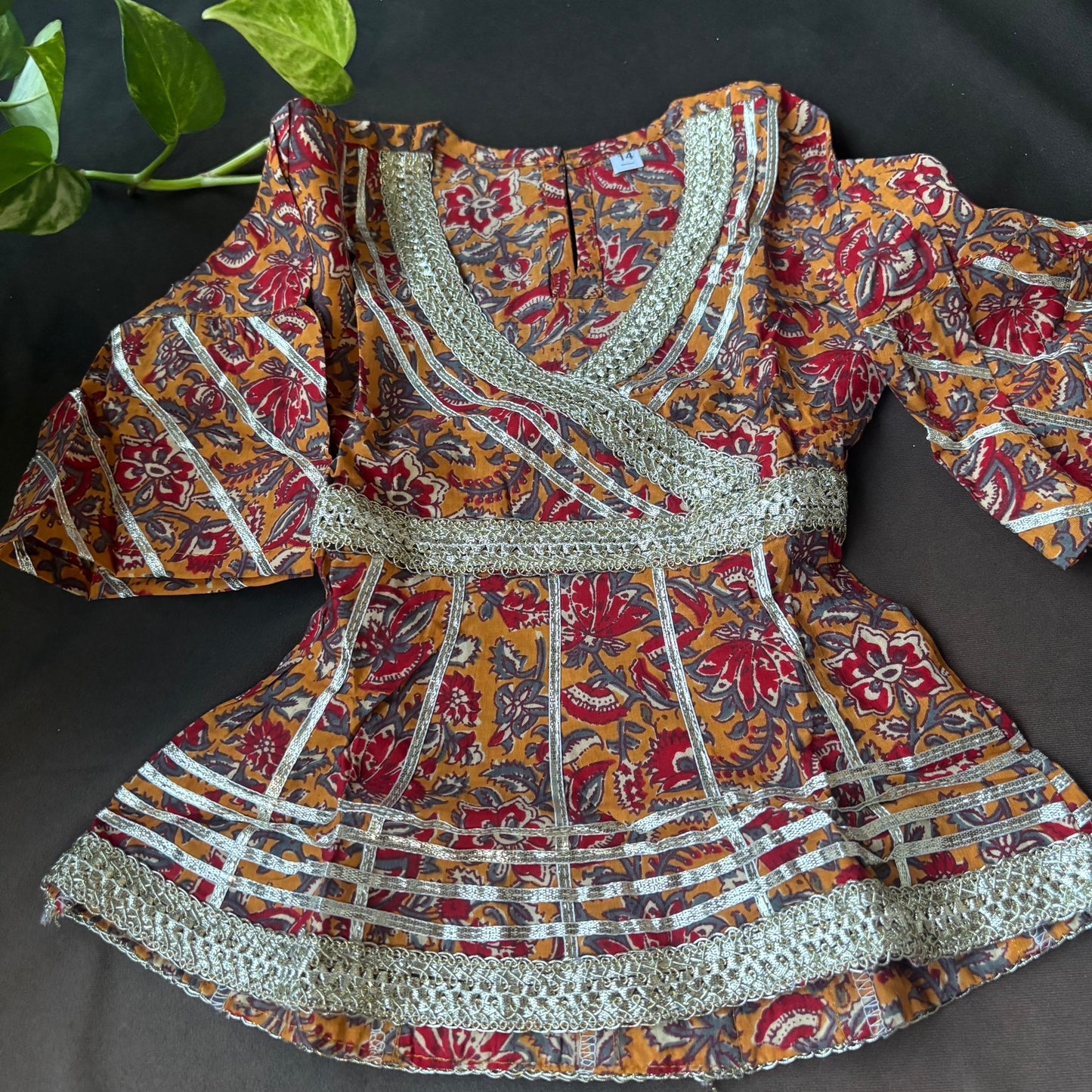 Saffron Bloom Sharara Set