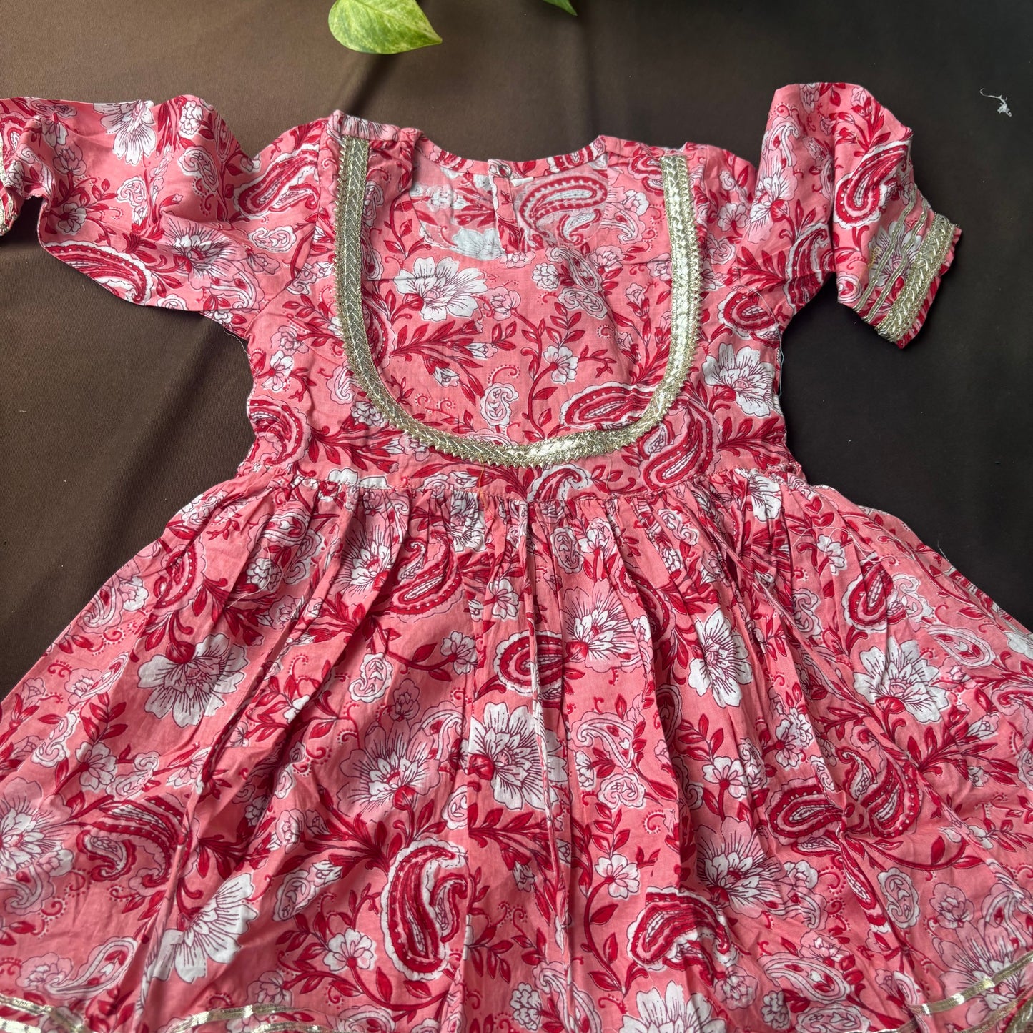 Rose Pink Floral Fusion Sharara Set