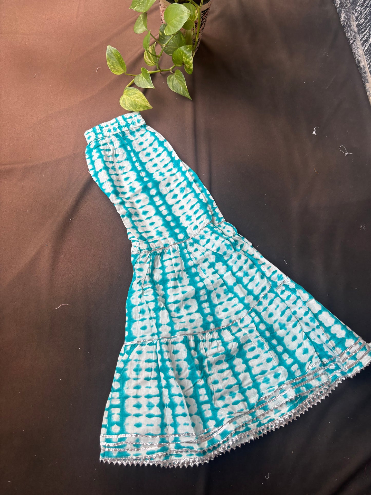 Teal Blossom Sharara Set
