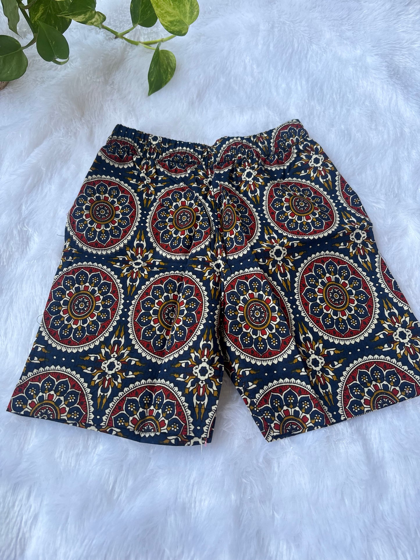 Rangoli Print Navy Blue shorts co-Ord set