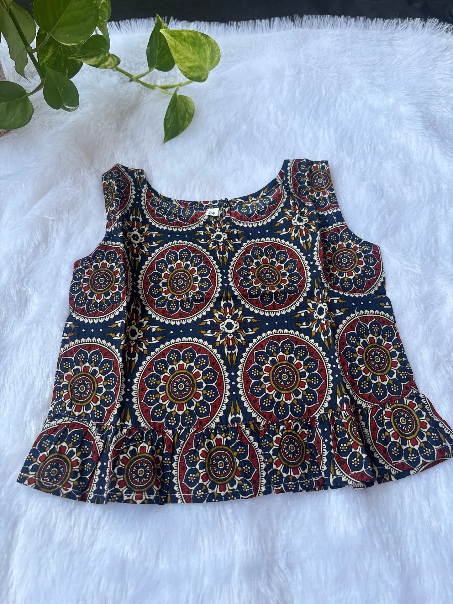 Rangoli Print Navy Blue shorts co-Ord set