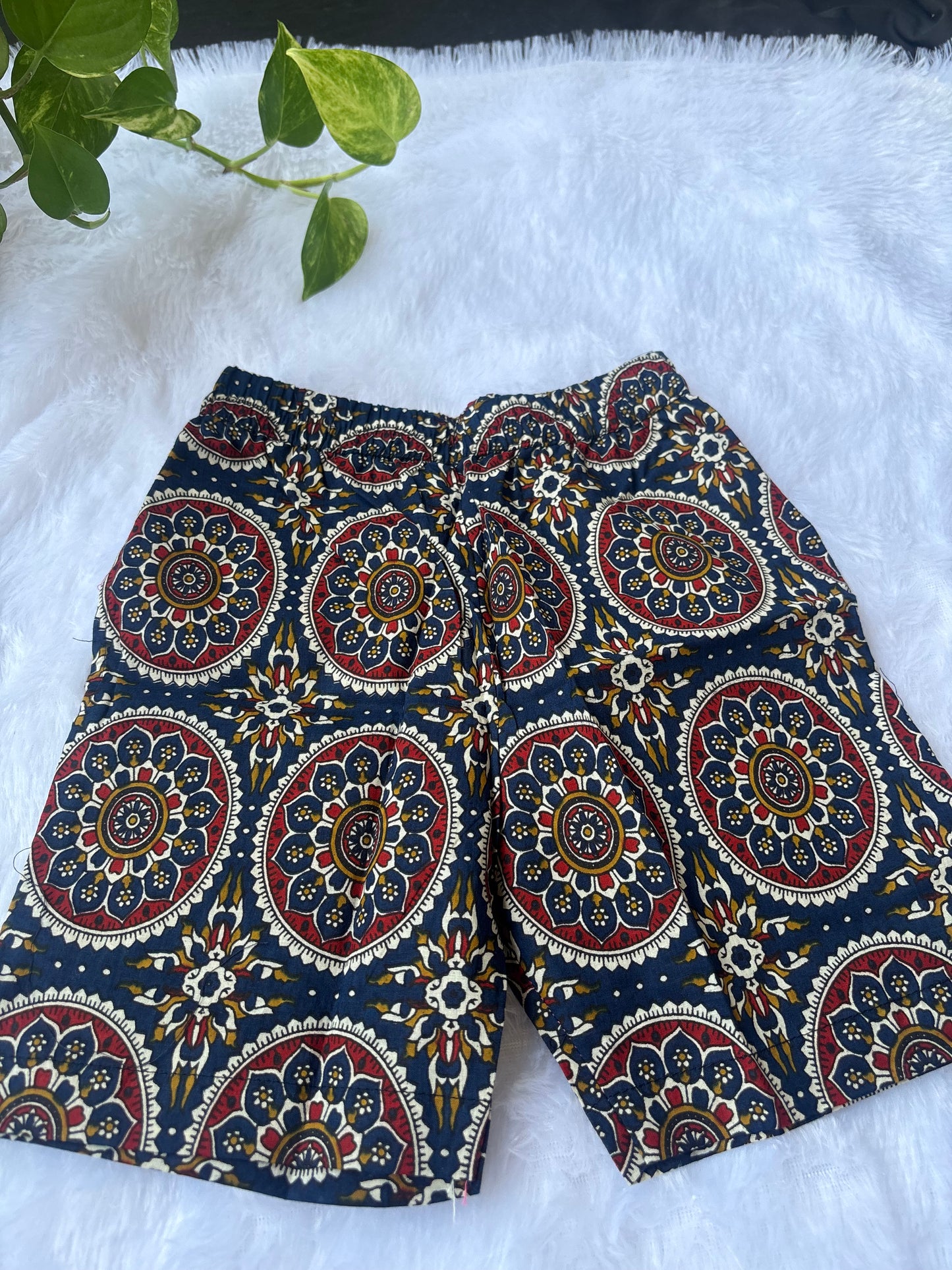 Rangoli Print Navy Blue shorts co-Ord set