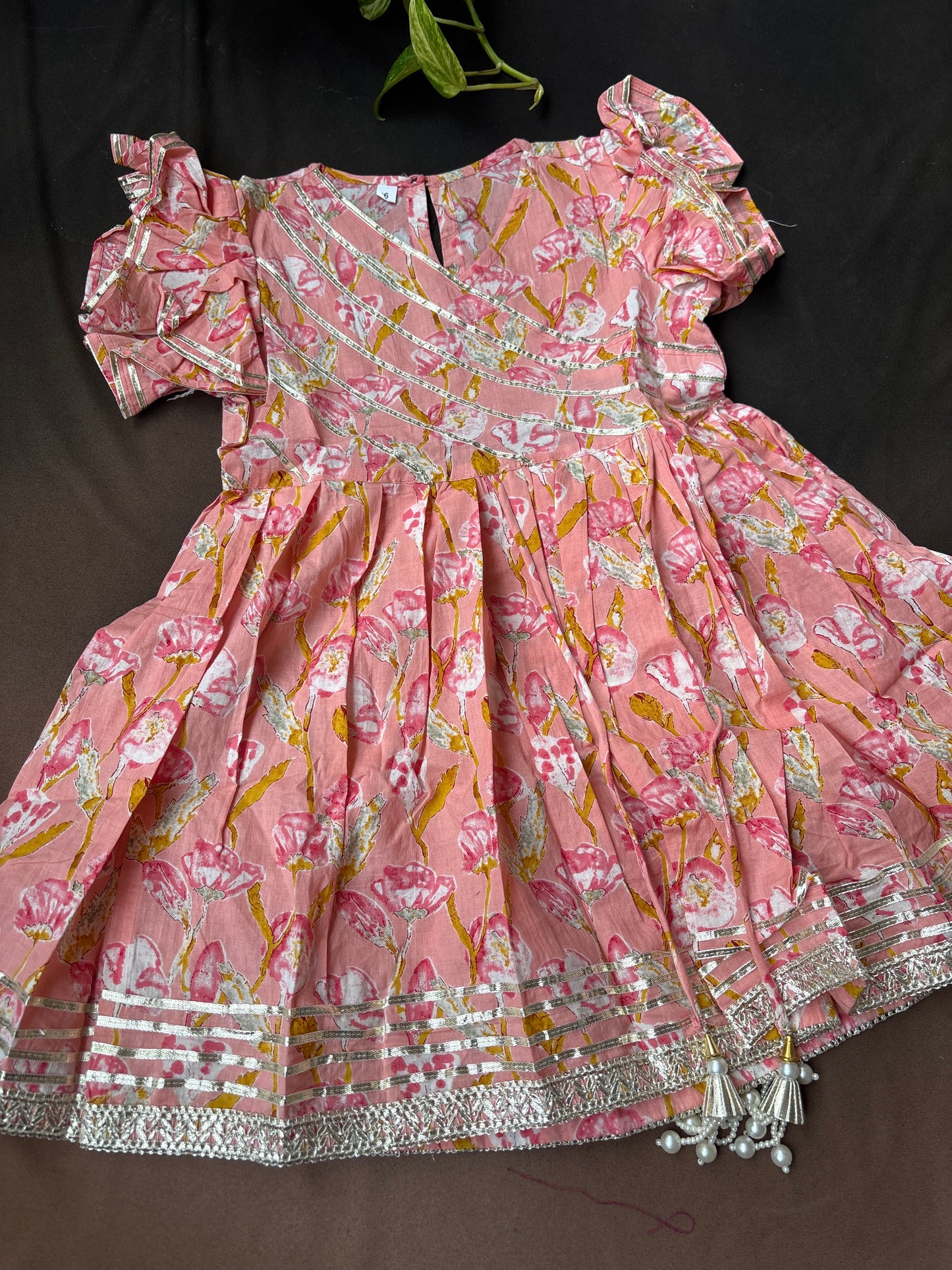 Peach Patang Sharara set