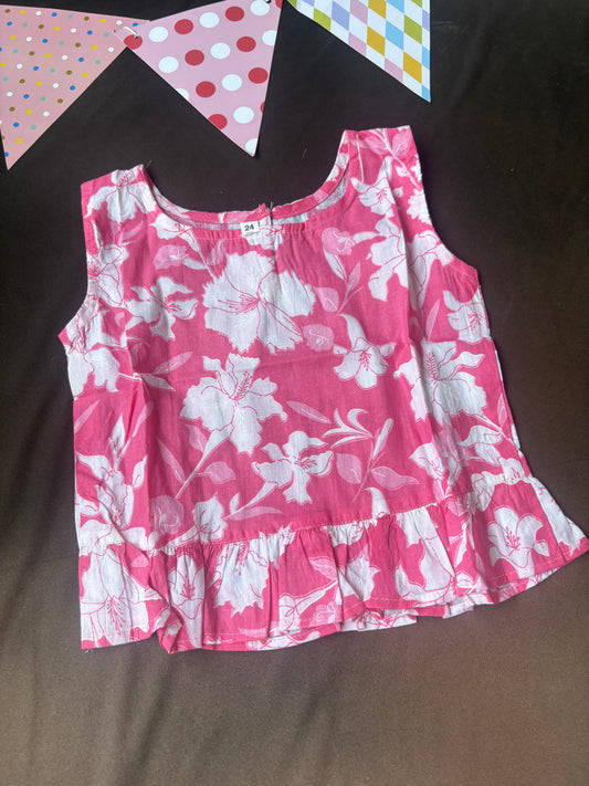 Pink Floral shorts co-Ord set