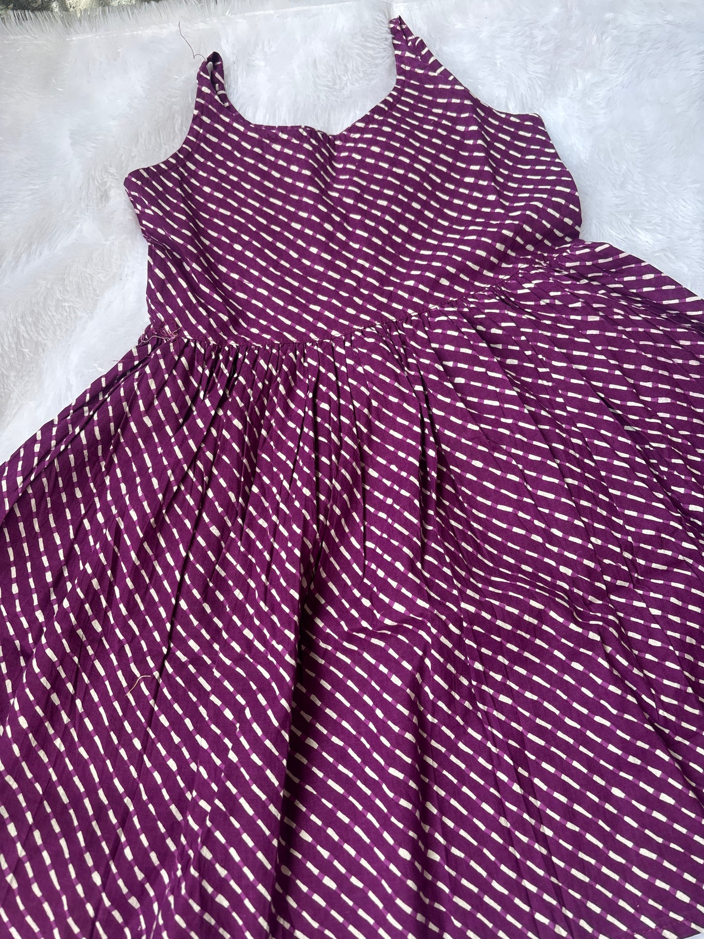 Purple geometric frock