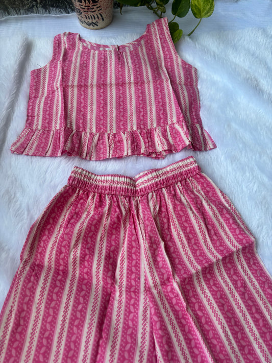 Pink criss cross shorts co-Ord set