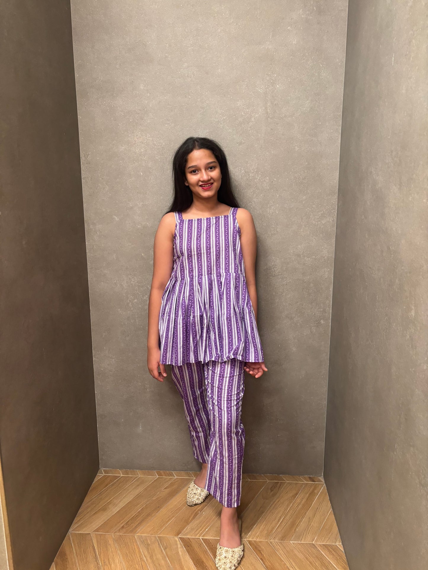Lavender bliss striped Pant Co-Ord Set