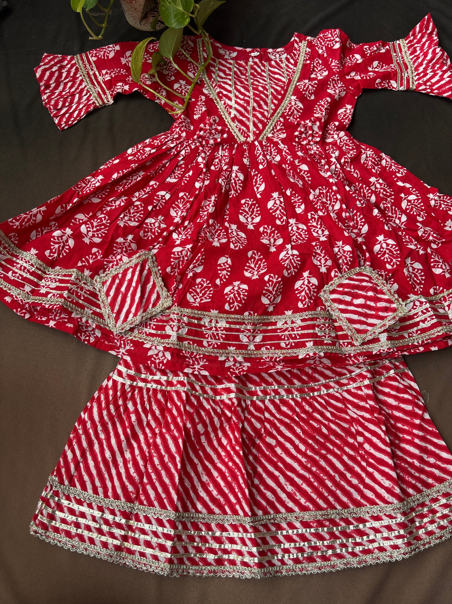 Bandhej Blossom Sharara Set