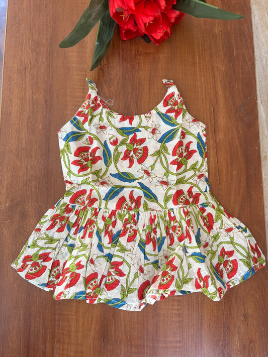 Red Petal Cotton Frock