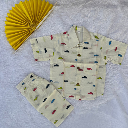 Playful Cars Cotton Co-ord Set