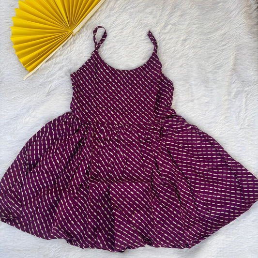 Plum Stripe Cotton Frock