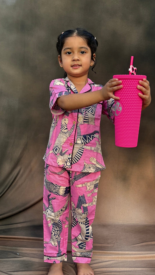 Pink Safari Nightwear Set