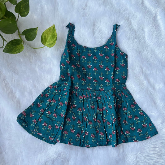 Teal Blossom Charm Frock