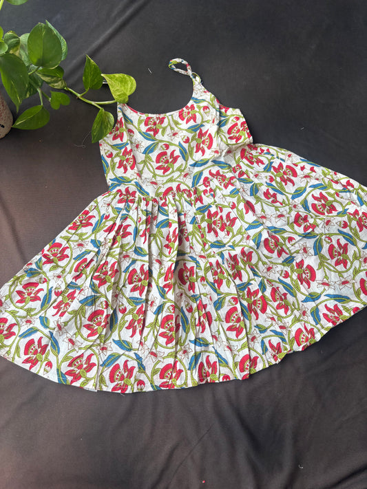 Crimson Bloom Frock