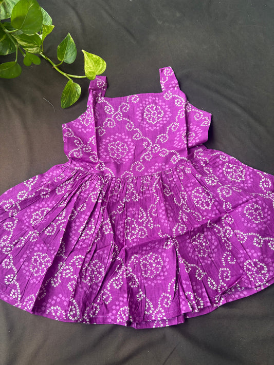 Purple Bandhani Frock