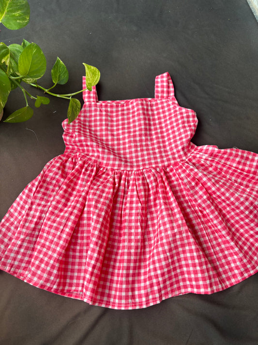 Strawberry Pink Cotton Frock