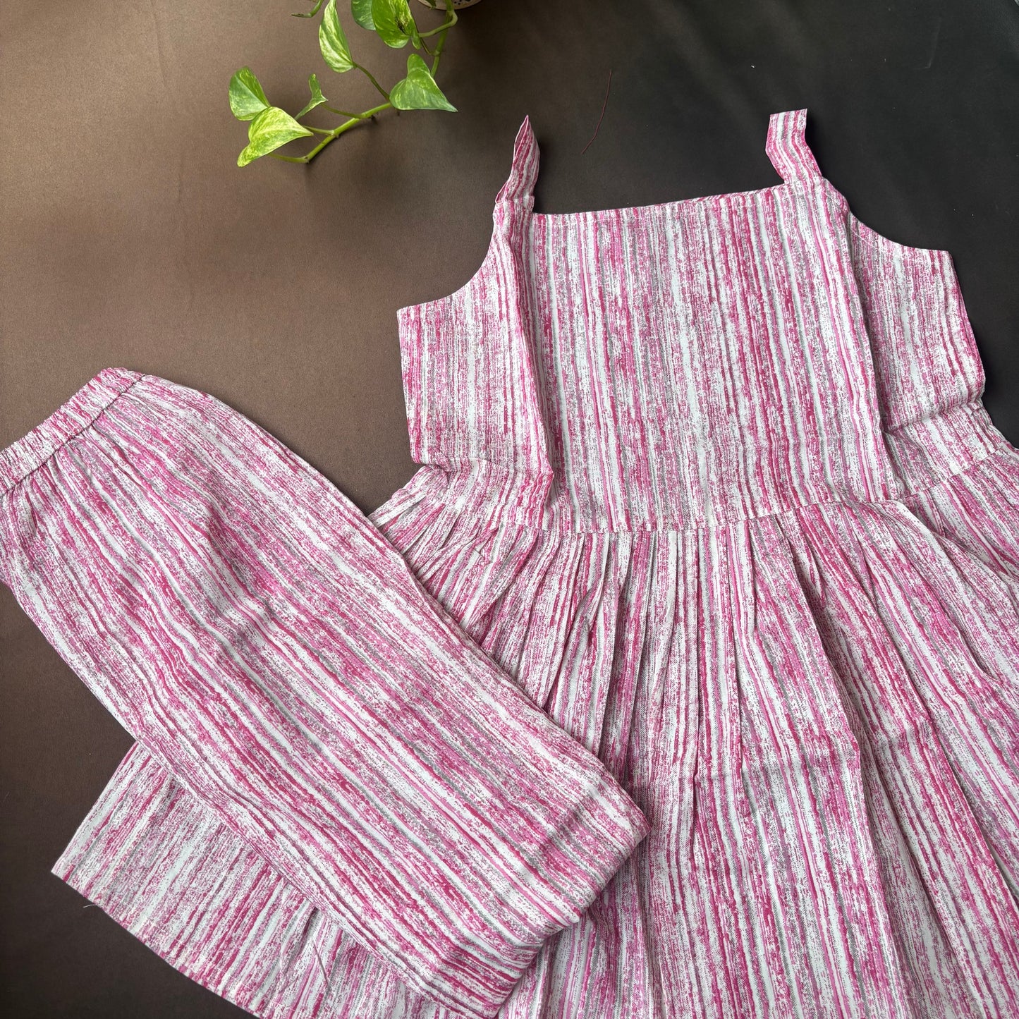 Pink stripes pant co-Ord set