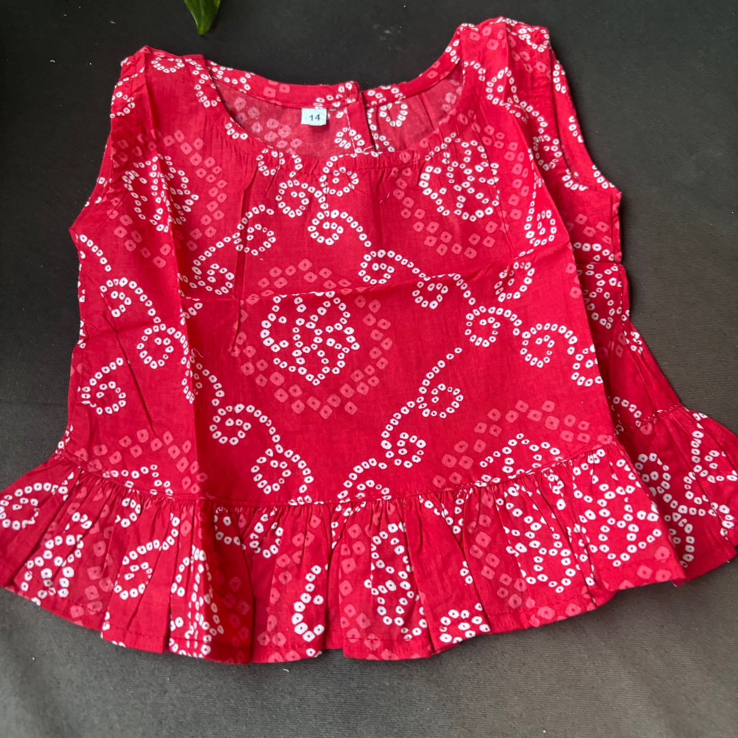 Red Bandhani Shorts Co-ord Set