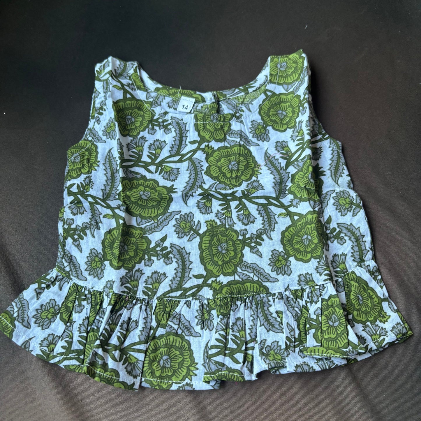 Blue Petal Handblock Shorts Co-ord Set