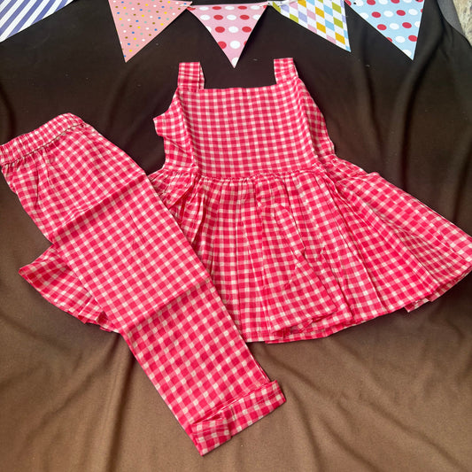 Rosette pink and white checks Co-Ord Set